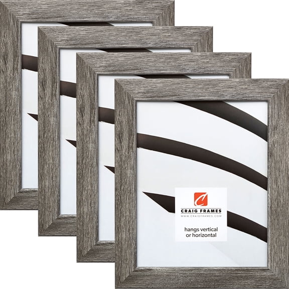 Craig Frames Bauhaus Modern Gray Picture Frame, Set of 4
