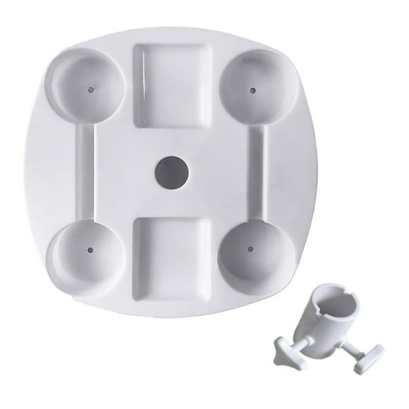 Beach Umbrella Table Tray Parasol Cup Holder with Drink Holders Snack Compartments Dirt Resistant Weatherproof Beach Table for Beaches Pools Patio Garden