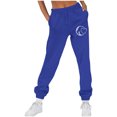 thumbnail image 2 of PXLKNZH Baggy Sweatpants for Women Drawstring High Waisted Cinch Bottom Joggers Casual Loose Fit Workout Pants with Pockets Blue,XXL, 2 of 5