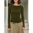 thumbnail image 3 of Weardear Womens Long Sleeve Stretch Crewneck Ribbed T-Shirt Slim Fit Casual Basic Tops, 3 of 6
