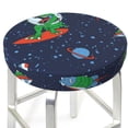 thumbnail image 3 of Balery Dinosaur Astronaut Space Surfing Velvet Round Bar Chair Cushion Cover Adjustable, Protects From Scratches And Stains, Soft & Washable Ideal For Wooden And Metal Stools - 13 Inch, 3 of 7