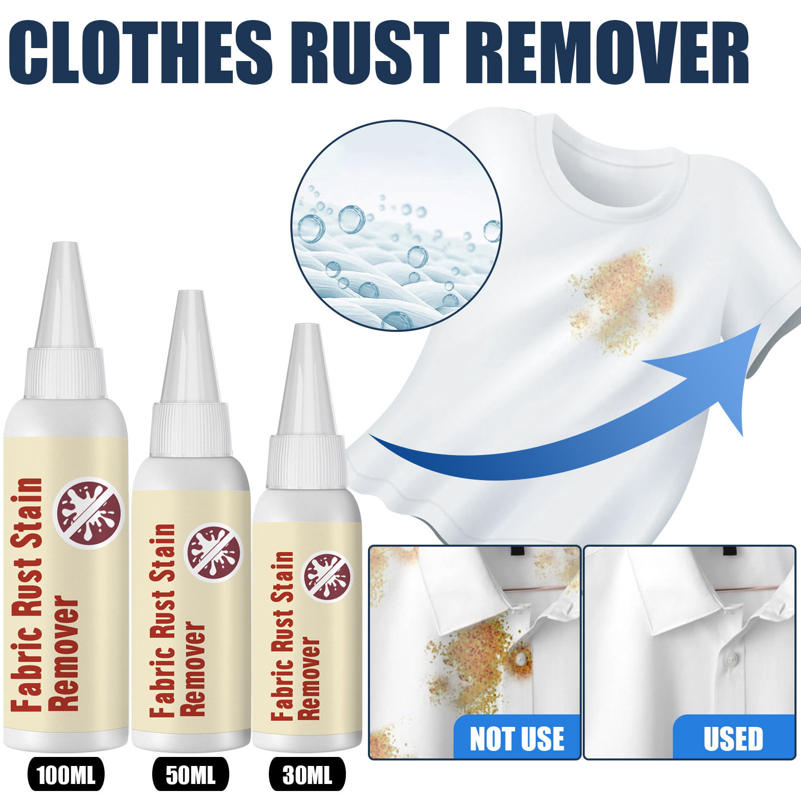 💦3 seconds Rust Removal💦rust stain remover for clothes 500ml Fabric Stain  Remover Safe Stain Remover for Stubborn Stains Non-toxic for Baby Adults  Clothes rust remover removing stains powder stain remover in clothes