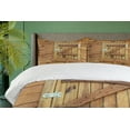 thumbnail image 4 of Ambesonne Rustic Duvet Cover Sets, Grunge Wooden Shutters, 2-Queen, Brown Pale Brown, 4 of 7
