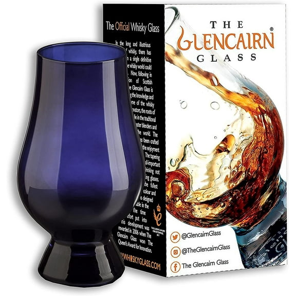 Glencairn Official Blind Tasting Crystal Whiskey Glass BLUE, Gift Box