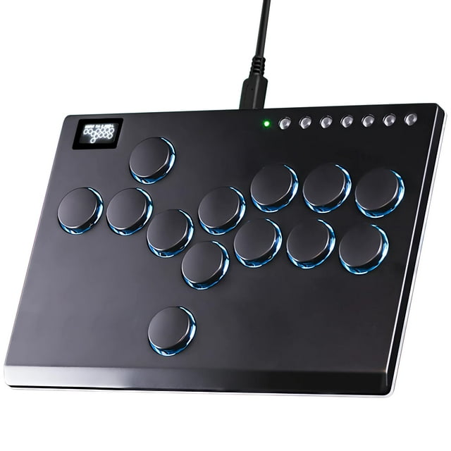 Sehawei All Metal Arcade Stick 13Keys All-Button Controller with Custom RGB & Turbo Functions,Arcade Fighting Stick for PC/Ps3/Ps4/Switch/Steam-Suppor
