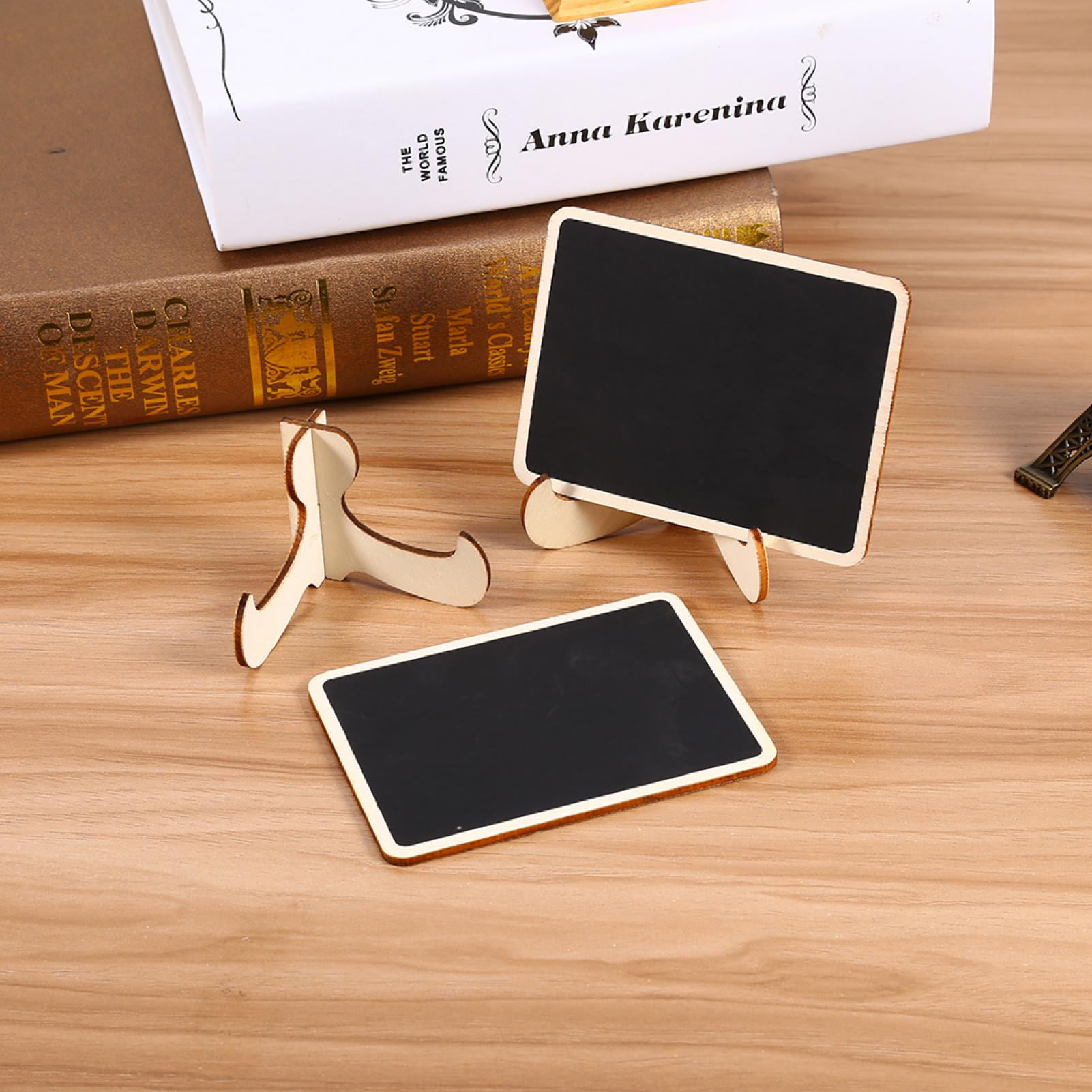 Price Stand Wooden Message Note Clip Notice Sign Chalkboard Mini Blackboard 