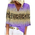 thumbnail image 1 of 3/4 Length Sleeve Blouses for Women 2023 Casual Summer O-Neck Solid Color Cute Tops,Womens Tops Dressy Casual Fall Loose Fit Pullover, 1 of 4