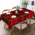 thumbnail image 3 of BRODIE RED MODERN PLAID Rectangular Tablecloth 55"x70" with Lace Edge, Washable Durable Table Cover for Dining, Indoor Outdoor Home Restaurant Decor, 3 of 5