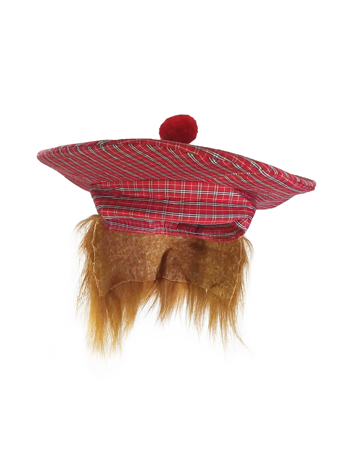 Golf Plaid Tam Hat Tam O Shanter With Hair Funny Costume Accessory