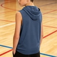 thumbnail image 4 of larppty Boys' Tank Tops Sleeveless Athletic Hoodies Pullover Sports Workout Basic T-Shirts Kids 5-15 Years Teens(5-6 Years,Navy), 4 of 4