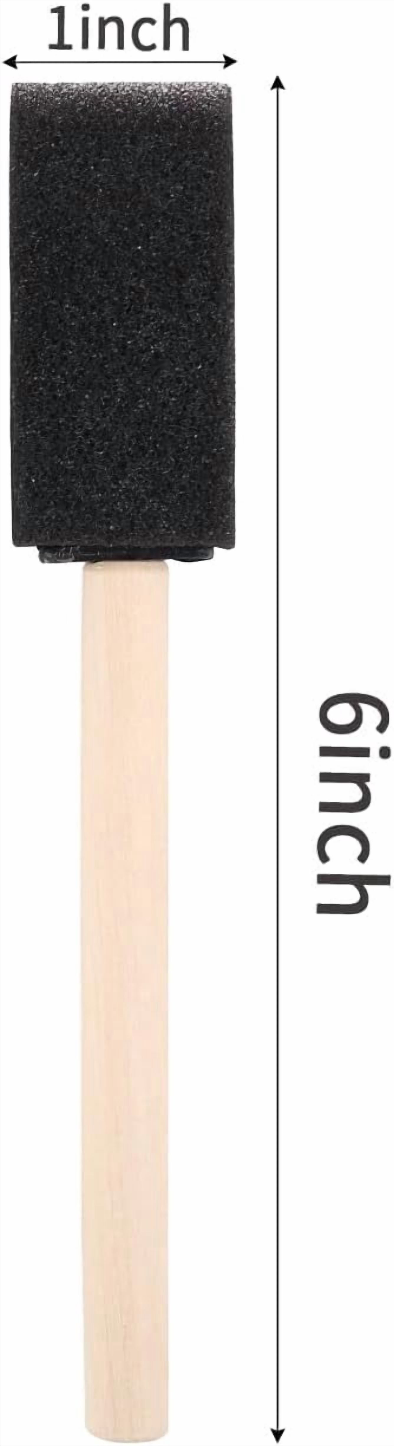 JJEAN-1" Foam Paint Brushes - 100 Pack, 1-Inch Painting Sponges - Premium Foam Brushes - Lightweight & Durable - Sponge Brush Ideal for Painting, Crafting, Acrylics, Stains, Varnishes (Black)