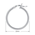 thumbnail image 3 of Gem Avenue 925 Sterling Silver Polished Hoop Earrings (25mm Diameter), 3 of 3