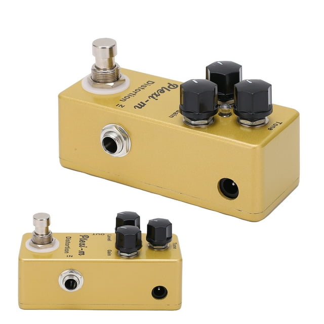 Guitar Effect Fuzz Overload Distortion Pedal Metal Golden True Bypass Switch for Electric Bass