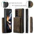 thumbnail image 3 of Feishell Case for Samsung Galaxy Z Fold4,Premium PU Leather Magnetic Detachable 2-In-1 Card Pocket Back Flip ID Credit Card Slots Kickstand Shockproof Business Slim Phone Case,Coffee, 3 of 10