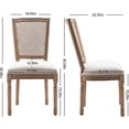 Tzicr French Dining Chairs Set of 6,Mid Century Upholstered Rattan