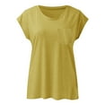 thumbnail image 2 of SHITINN Short Sleeves V Neck Plain Color Soft Loose Fitting Summer T Shirts Women Women Short Sleeve Tops Shirts for Women Trendy Shirt Women, 2 of 4