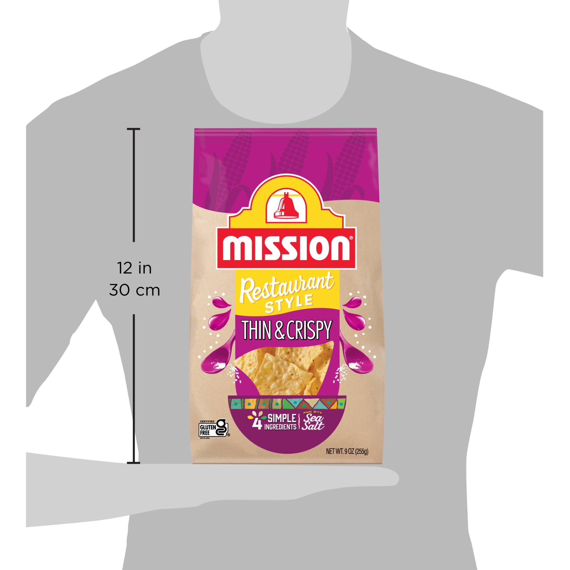 Mission Thin & Crispy Yellow Corn Tortilla Chips, 9 Ounce Bag