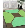 thumbnail image 3 of Ahgly Company Tapis d'Intérieur Rond Lavable en Machine Vert Transitionnel Oignon Vert, 3 Pieds Rond, 3 of 7