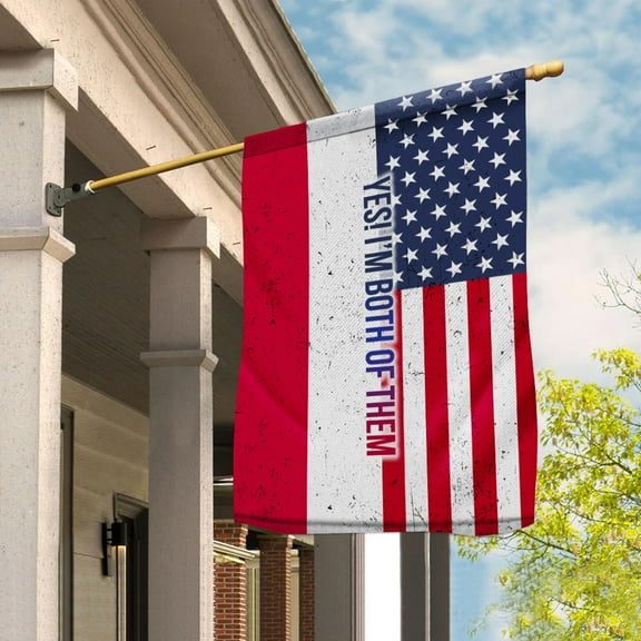 American Half Poland Flag Polish Friendship U.S.A My Home My Blood Garden Flag (11.5x17.5) Double Sided-USA Flags Premium Polyester-Decorative Indoor Outdoor Flag