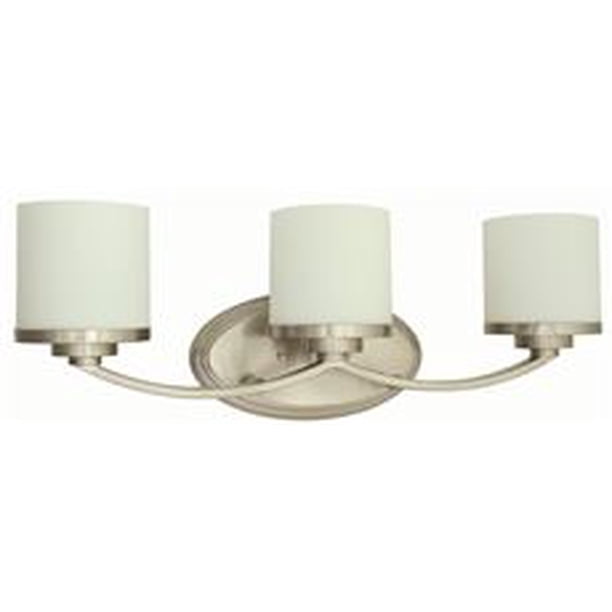 Monument 3 Light Vanity Lighting Brushed Nickel 23 X 5 5 8 X 8 1 4 In 3 100 Watt E26 Base Bulb Not Included Walmart Com Walmart Com