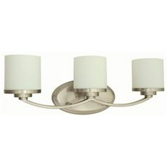 Monument 3 Light Vanity Lighting Brushed Nickel 23 X 5 8 1 4 In 100 Watt E26 Base Bulb Not Included