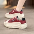thumbnail image 4 of XIMIN Women's Leather Platform Increasing High Heel Leather Upper Sneakers Fashion Chunky Lace Up Sports Trainers High Top Casual Non-Slip Walking Wedge Sneakers, 4 of 4