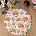 thumbnail image 3 of Orange Pumpkin Round Placemats Set of 8, Braided Polypropylene Place Mats, Fall Thanksgiving Teal Blue Autumn Leaf Washable Table Mats for Kitchen Dinner Holiday Wedding Party Coffee Table Decor 15", 3 of 9