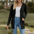 thumbnail image 2 of Uooqdmx Lightweight Cardigans for Women, Long Cardigans for Women Lightweight, Button Up Cardigans for Women, Summer Cardigan, Soft Cardigans Coat with Pocket, Black L, 2 of 6