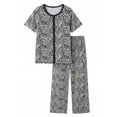 thumbnail image 6 of MINTREUS Pajama Sets for Women Short Sleeve Sleepwear Button Down Pjs Soft 2 Piece Lounge Sets with Pockets, 6 of 7