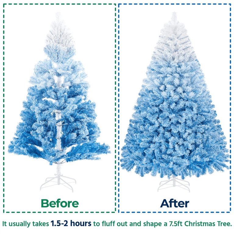 Alden Design 7.5Ft Unlit Flocked Artificial Christmas Tree with