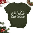 thumbnail image 2 of DDAPJ pyju Christmas Tree T-shirts for Women Cute Xmas Printed Short Sleeve Crewneck Tee Shirts Novelty Holiday Graphic Tees Lightweight Going Out Tops Army Green L, 2 of 5