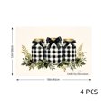 thumbnail image 4 of Joocar Black And White Checkered Jar Design Linen Table Mats Set Of 4 For Home Kitchen Table Decor 12x18 inch, 4 of 5