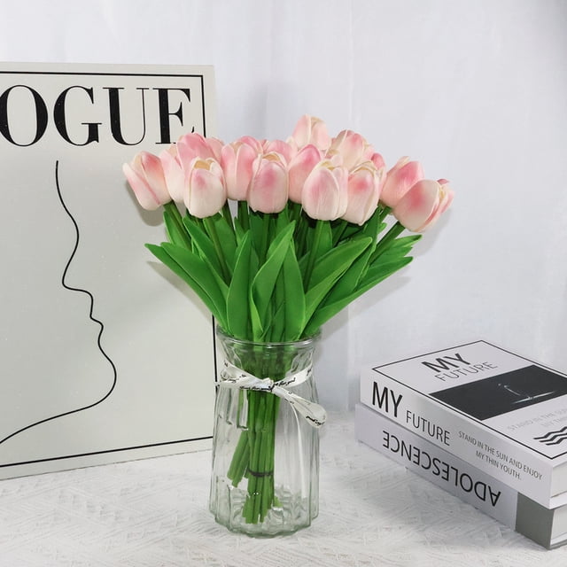 Flores falsas de tulipán para accesorios de fotografía de bodas, hoteles y hogares, que parecen flores de simulación