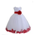 thumbnail image 2 of Ekidsbridal Wedding Pageant Rose Petals White Tulle Junior Bridesmaid Toddler Dress Summer Easter Dress First Communion Girls Clothing Holiday Recital Dress Princess 302T size 2 Flower Girl Dress, 2 of 3