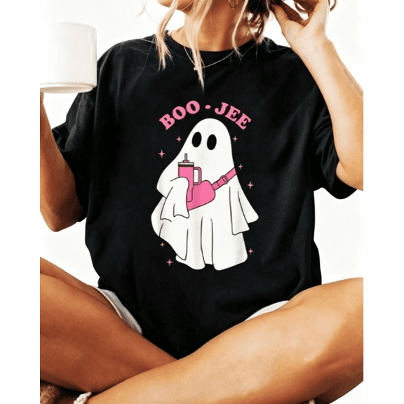 [New Arrival] Women's Boo-Jee Ghost Graphic T-Shirt Trendy Halloween Casual Cotton Tee
