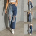 thumbnail image 2 of Vedolay Pants for Women Stretch Casual Denim Skinny Pants Lady High Waist Trousers Blue,L, 2 of 5