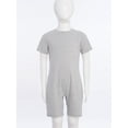 thumbnail image 6 of Miutii Boys Girls High Waist Short Jumpsuit 3Pcs Special Needs Adaptive Clothing Solid Overalls Casual Rompers Grey 6, 6 of 7