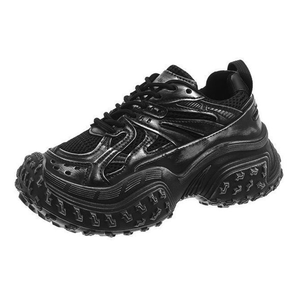 Women's Mesh Platform Sneakers;Breathable PU and Mesh Sports Shoes;Non-Slip Compression Molded EVA Mixed Foam Midsole;Comfortable Memory Foam Insoles Casual Shoes