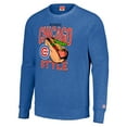 thumbnail image 2 of Unisex MLB x Guy Fieri-s Flavortown  Royal Chicago Cubs Tri-Blend Pullover Sweatshirt, 2 of 3