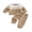 Khaki, variant on RUINIXCW Toddler Baby Boy Fall Winter Clothes Infant Baby Boys 2 Pieces Outfit Textured Contrast Color Long Sleeve Crewneck Sweatshirts and Joggers Pants Set