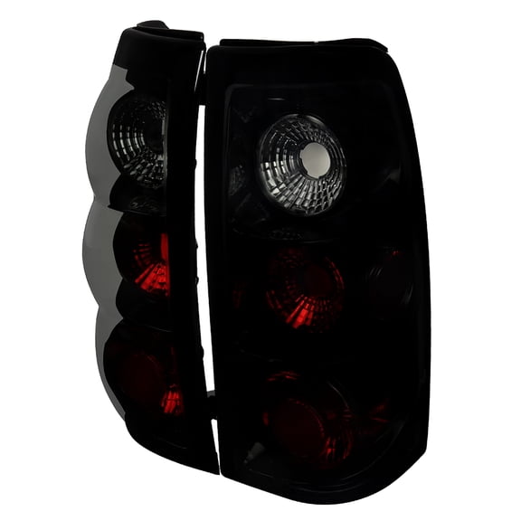 EURO TAIL LIGHTS GLOSSY BLACK HOUSING WITH SMOKE LENS Made for and Compatible with 03-06 CHEVROLET SILVERADO