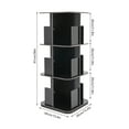 Denest 360° Rotating Bookshelf 3 Tier Standing Bookcase Small Corner