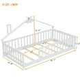 thumbnail image 7 of Miniyam Wood Twin Size Floor Bed with Guardrails for Toddler, White, 7 of 7