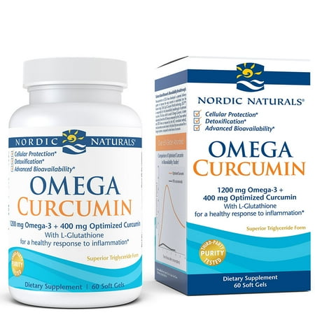 Nordic Naturals Omega Curcumin Soft Gels  Combats Cellular Stress  60 Ct