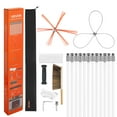 thumbnail image 1 of VEVOR Chimney Sweep Kit, 39 ft Maximum Extendable Length Chimney Brush, Chimney Cleaner Sweeper with Dual Brush Heads & Bristle Replacements, Fireplace Cleaning Tool for Square, Rectangle Chimneys, 1 of 9