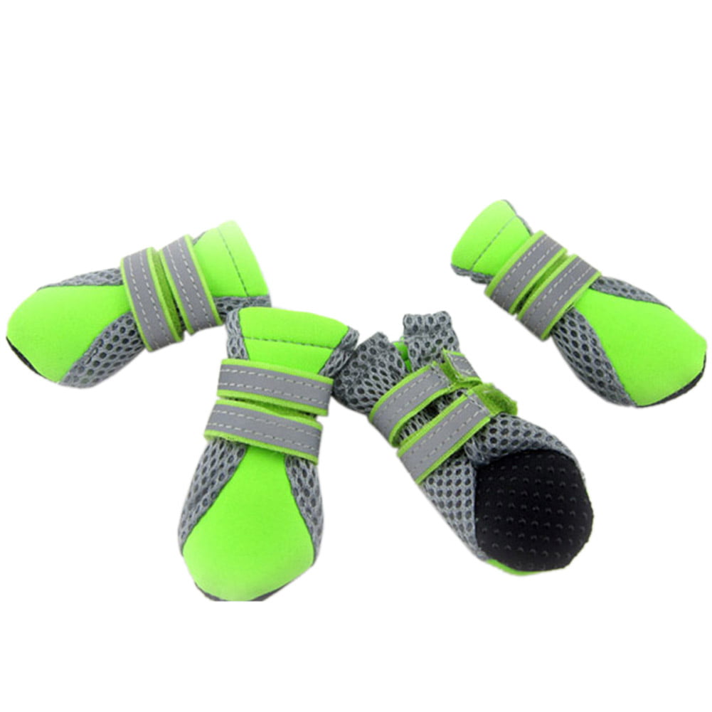 SUNFURA Lightweight Dog Boots Outdoor Booties Pet Paw Protector for Small Medium Dogs Breathable Mesh Dog Shoes with Adjustable Reflective Magic Sticker Strips and Rugged Anti-Slip Sole 