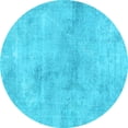 thumbnail image 1 of Ahgly Company Indoor Round Abstract Light Blue Modern Area Rugs, 7' Round, 1 of 4