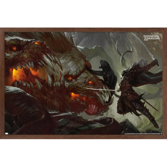 Dungeons and Dragons - Drizzt vs Demogorgon Wall Poster, 22.375" x 34" Framed