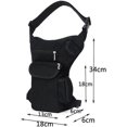 thumbnail image 5 of Motorcycle Canvas Rider Leg Bag - Black - Drop Bag Waist Pack Leg Fanny Pack, 5 of 5