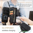 thumbnail image 2 of Nalacover Zipper Wallet Case for Google Pixel Fold with Wrist Hand Strap, Large Capacity Premium PU Leather Card Slots Holder Flip Kickstand Purse Cover for Google Pixel Fold, Black, 2 of 7